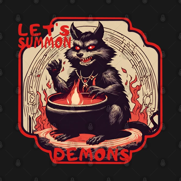 Raccoon Satanism by Ilustradamus