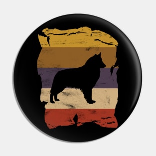 Belgian Shepherd Distressed Vintage Retro Silhouette Pin