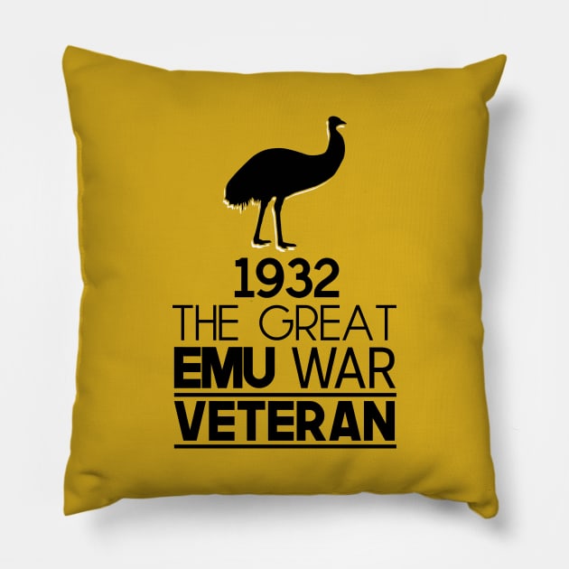 1932: The Great Emu War Veteran Pillow by artsylab