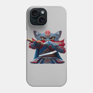 Cat samurai Phone Case