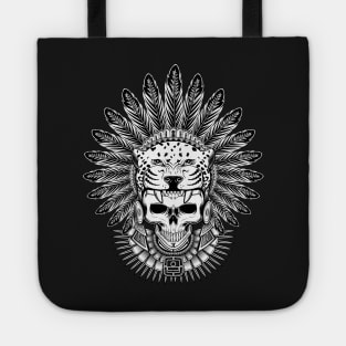 Aztec Jaguar Warrior Skull Tote