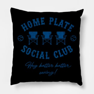 Home Plate Social Club Hey Batter Batter Swing Baseball Pillow