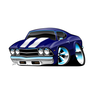 Classic American Muscle Car Cartoon T-Shirt