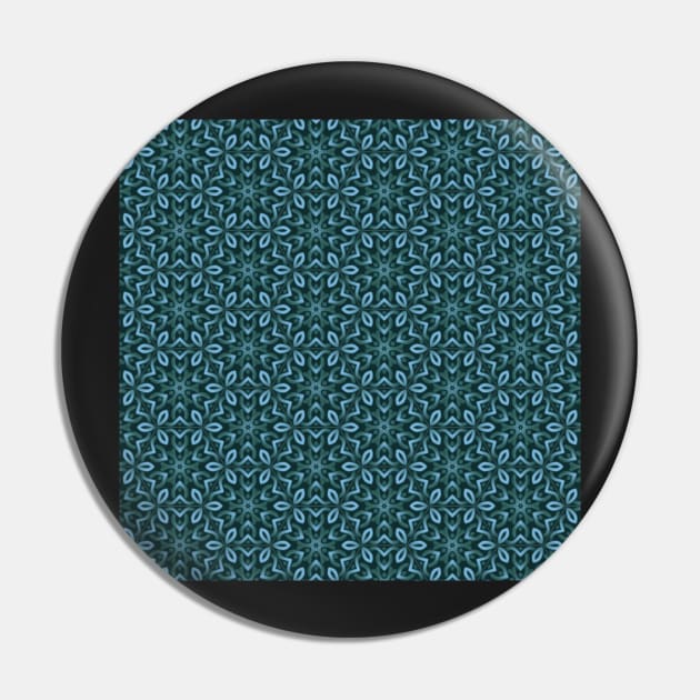 Turquoise blue abstract floral ornament Pin by Uniquepixx