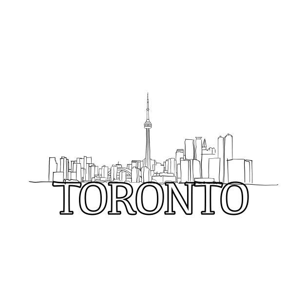 Line outline of the Toronto Skyline by WelshDesigns