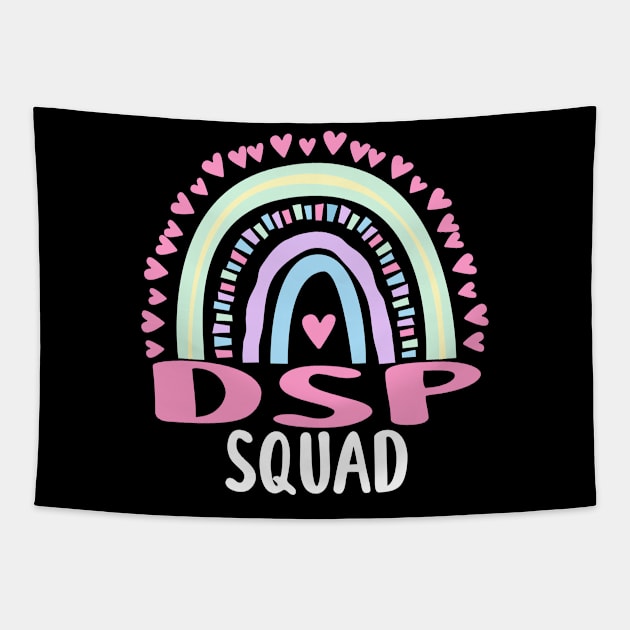 DSP Direct Support Staff Squad Cute Rainbow Graphic Tapestry by ChadPill