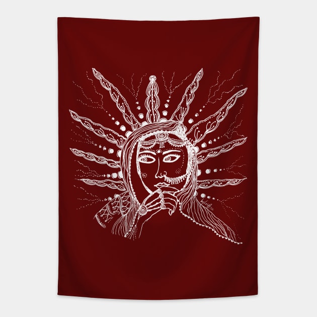 Sunshine Sari (White Lines) Tapestry by @byleighart