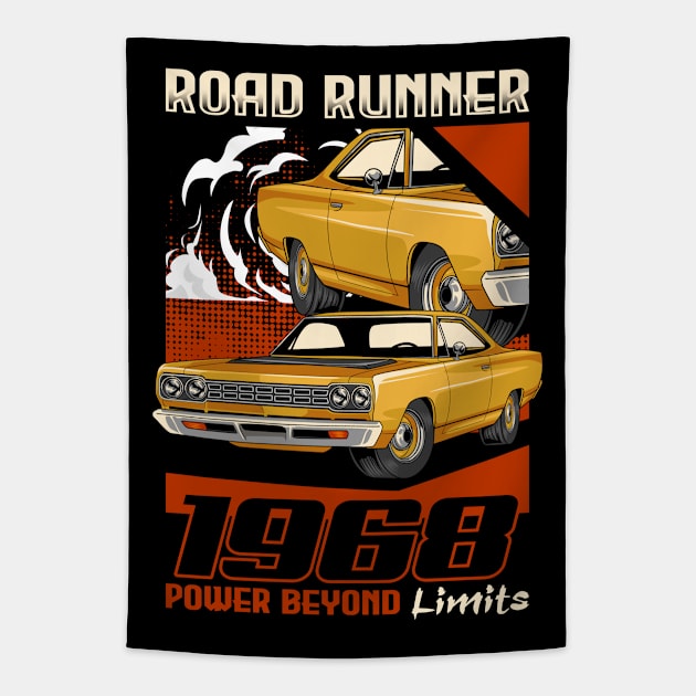 1968 Road Runner Muscle Car Tapestry by milatees