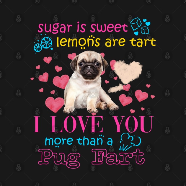 Funny Valentine Pug by Luna Illustration