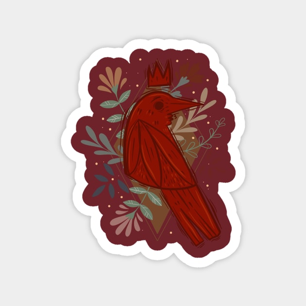 Red Crow Magnet by Little Miss Arkham