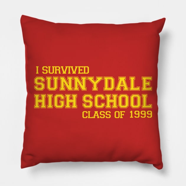 I Survived Sunnydale High School Class of 1999 Pillow by seriefanatic