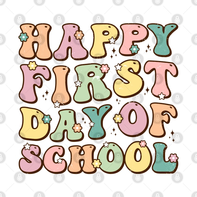 Happy First Day Of School Retro Vintage by Zakzouk-store