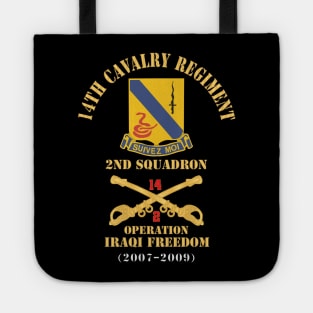 Army - 14th Cavalry Regiment w Cav Br - 2nd Squadron - Operation Iraqi Freedom - 2007–2009 - Red Txt X 300 Tote