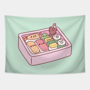 Kawaii Japanese Bento Box Sushi Tapestry