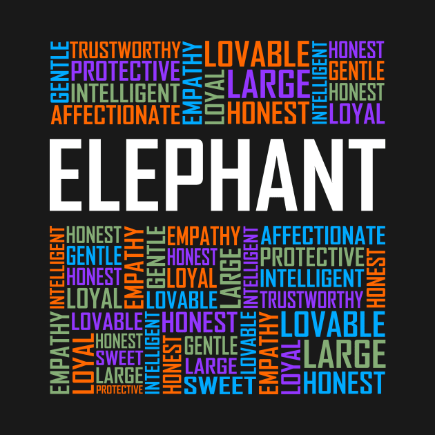 Elephant Words by LetsBeginDesigns