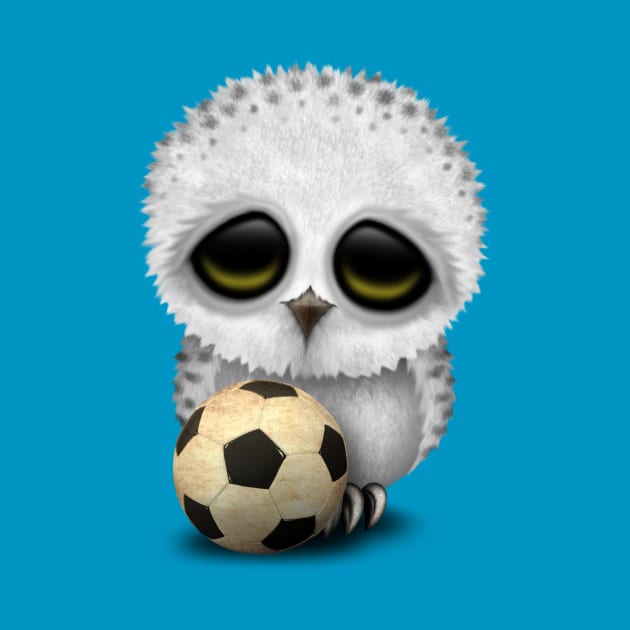 Cute Baby Owl With Football Soccer Ball by jeffbartels