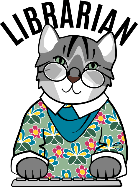 Librarian Cat Kids T-Shirt by Sue Cervenka