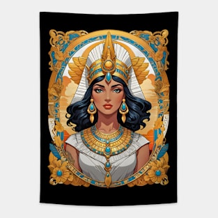 Cleopatra Queen of Egypt retro vintage floral design Tapestry