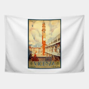 Vicenza, Italy - Vintage Travel Poster Design Tapestry