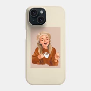 Enjoying your warm cup of drink Phone Case