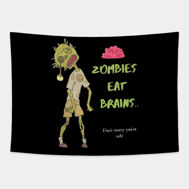 Zombies eat brains Tapestry by PaxDesigns