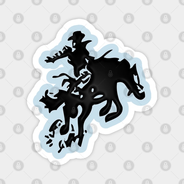 Western Era - Cowboy on Horseback 10 Magnet by The Black Panther