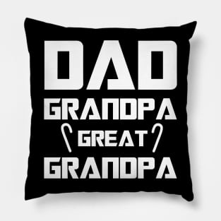 funny vintage fathers day design dad grandpa great grandpa Pillow