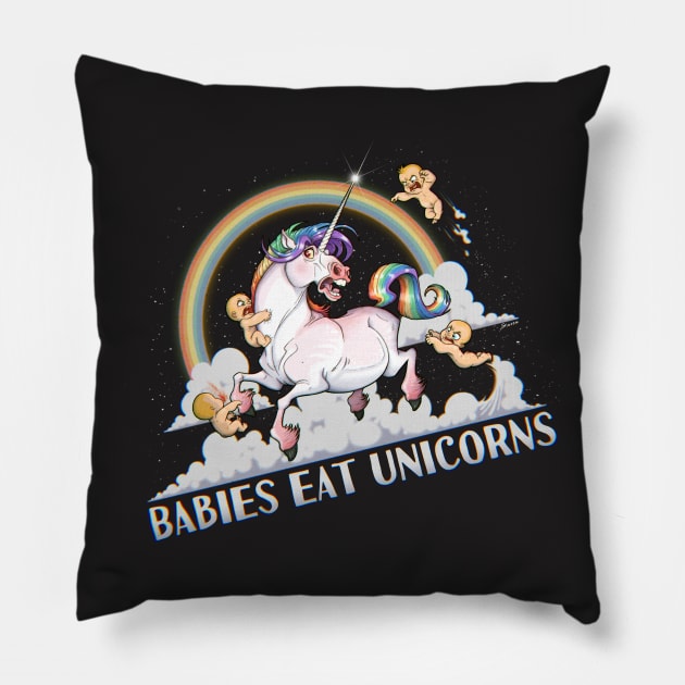 Babies eat unicorns Pillow by stieven