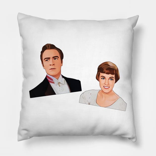 Captain and Maria Cartoon Pillow by baranskini