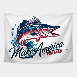 "Patriotic Walleye: Make America Fish Again Tapestry