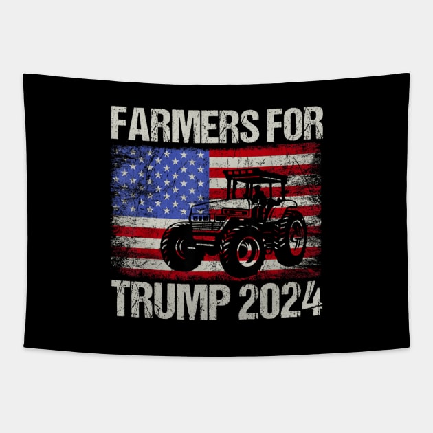 Farmers for Trump 2024 American Election Pro Trump Farmers Tapestry by Emily Ava 1