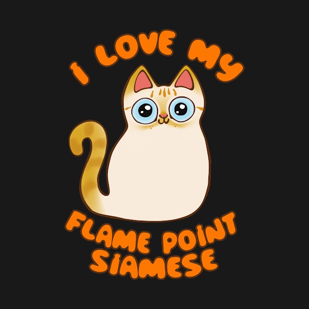 I Love My Flame Point Siamese Cat Cute Cartoon Kitty Kawaii by BluVelvet