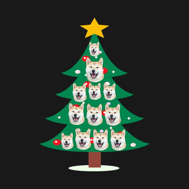 funny shiba inu dog christmas tree gift for girl by T-shirt verkaufen