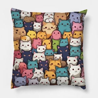 Furry Cuteness: 101 Kawaii Cats in Pastel Paradise Pillow