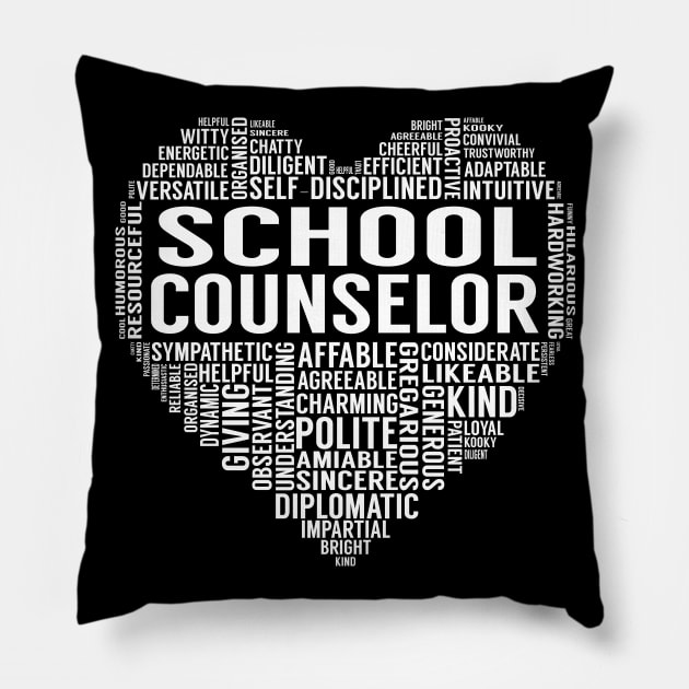 School Counselor Heart Pillow by LotusTee