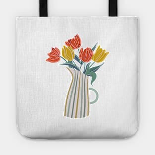 Tulip flower bunch in vase Tote