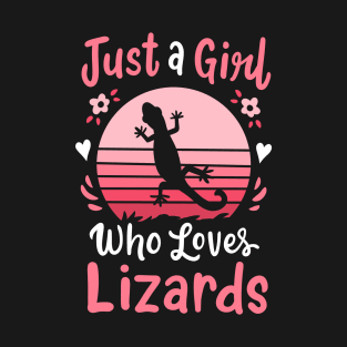 Lizard Reptile Lizard Lover Retro T-Shirt