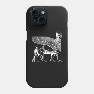 Lamassu Winged lion White Phone Case