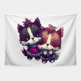 Cute Dogs Punk Rockers Tapestry