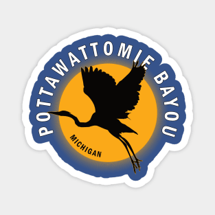 Pottawattomie Bayou in Michigan Heron Sunrise Magnet