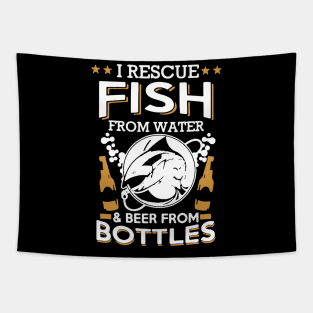 i rescue fish from water and beer from bottles Tapestry