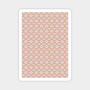 Retro Geo Pattern Aqua, Orange, Pink and Cream Magnet