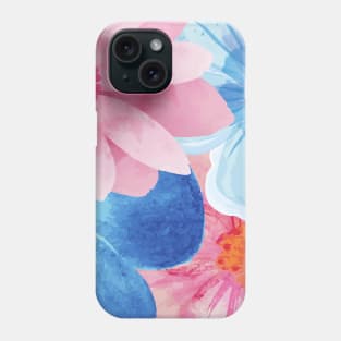 Watercolor Spring Pastel Flower Garden, Colorful, Bright Phone Case