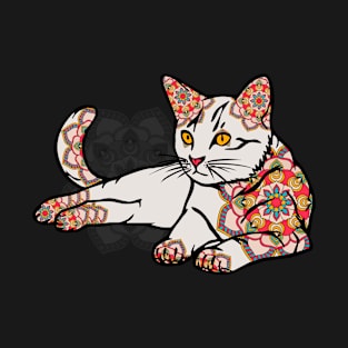 Mandala Tattoo Cat T-Shirt