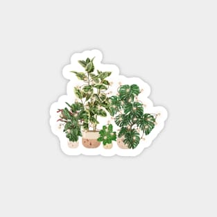 Plants with Christmas lights, Plant lady decoration Magnet