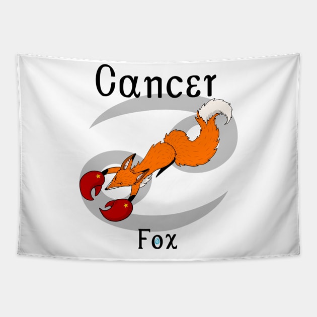 Cancer Fox Tapestry by The art of Kai