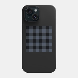 Blue Charcoal Giant Gingham by Suzy Hager    Black & Blue Phone Case