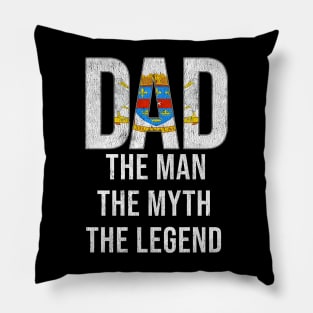 St Barts Dad The Man The Myth The Legend - Gift for St Barts Dad With Roots From St Barts Pillow