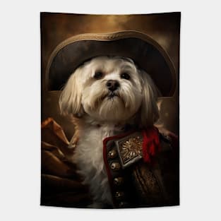 Dashing White Havanese - Medieval Cuban Conquistador Tapestry