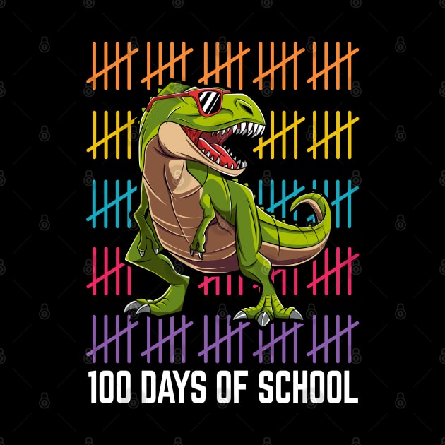 Dinosaur T Rex Happy 100 Days Of School Students Teacher by HCMGift